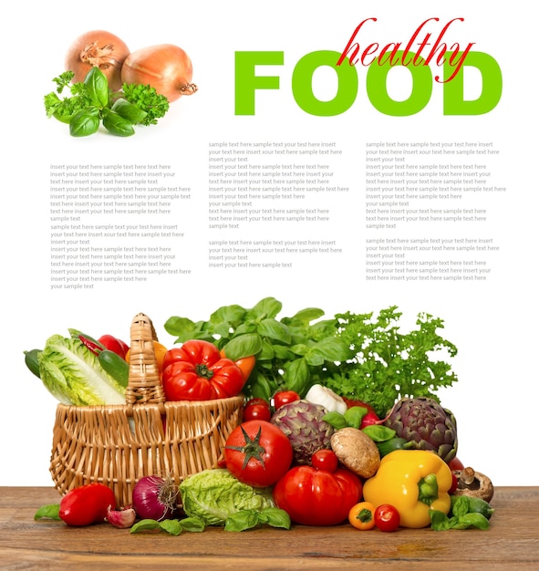 cesto della spesa di verdure fresche alimentazione sana