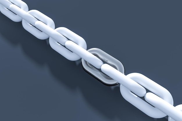 chain with blank background concept of digital security 3d rendering