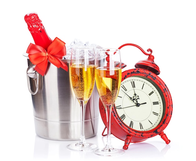 Champagne e orologio di Natale