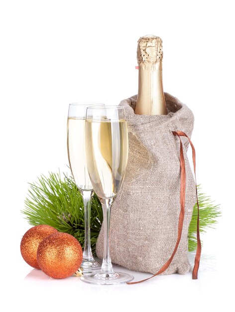 Champagne e palline di Natale