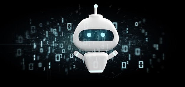 Chatbot con rendering 3D in codice binario
