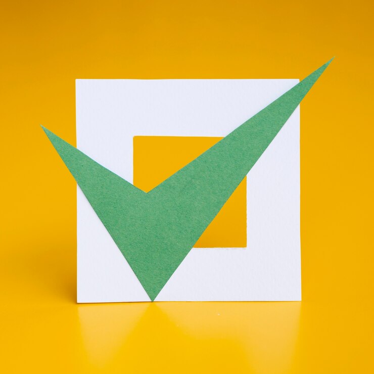 Photo checked box on yellow background