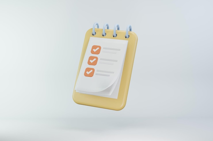 Photo checklist 3d icon render isolated on white background