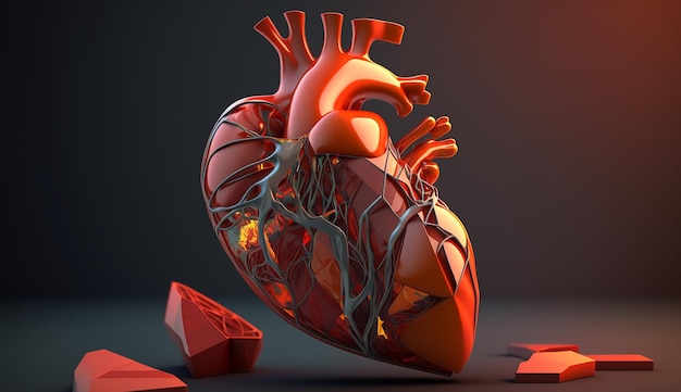Checkup salute rosso a forma di cuore alamy immagine ai generato art