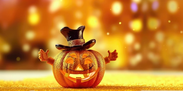 Cheerful JackoLantern Una decorazione festiva per Halloween AI generativa