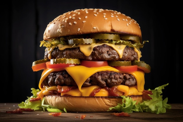 Cheeseburger al Cheddar con acqua in bocca Festa al formaggio