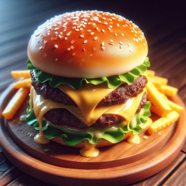 cheeseburger con formaggio fuso