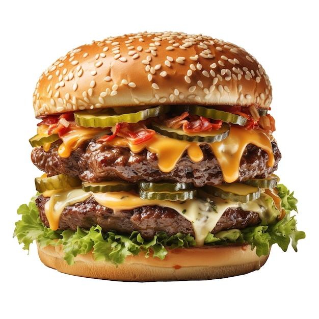 Cheeseburger isolato con sfondo bianco Perfetto per graphic design e composizioni