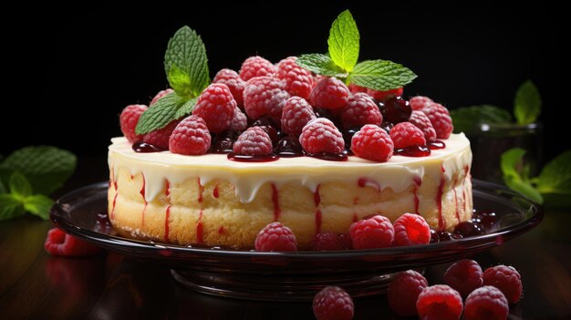 cheesecake al limone lampone fotografia professionale Generative Ai