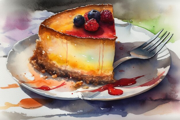 Cheesecake basca deliziosa ricetta dell'acquerello