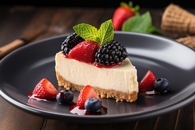 Cheesecake classico con topping di frutta dessert senza tempo preferito