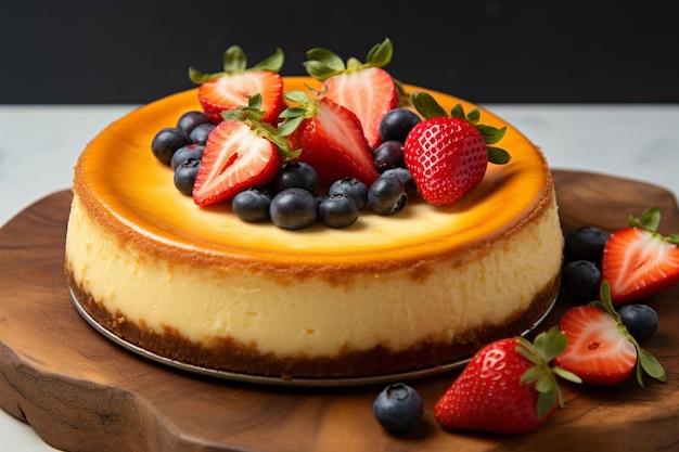 Cheesecake classico con topping di frutta dessert senza tempo preferito