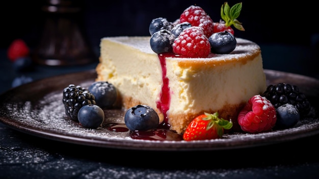 cheesecake con bacche fresche