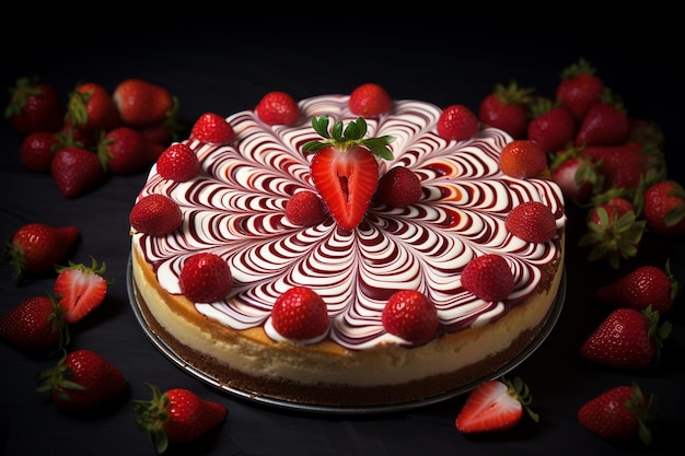 Cheesecake cremoso con girini di fragole dolcezza perfettamente equilibrata