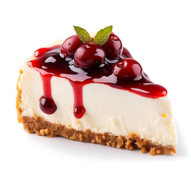 Cheesecake cucina americana isolata su sfondo bianco