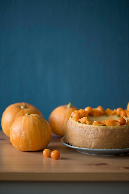 Cheesecake di pasta di zucca sul tavolo