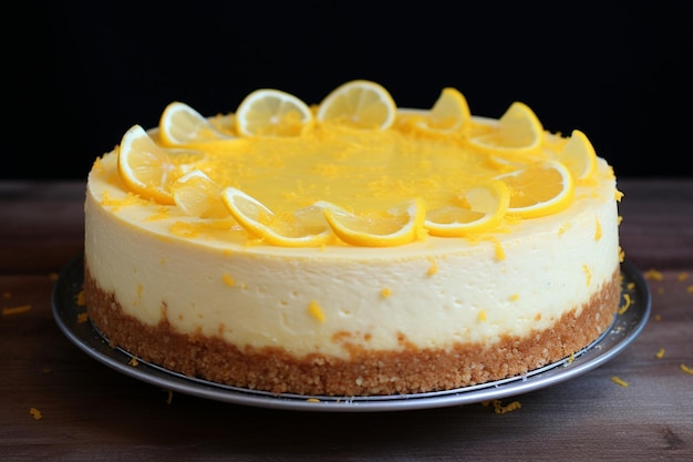 Cheesecake fatto in casa con crosta di limone Freschezza della panetteria