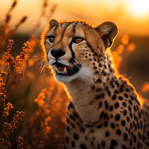 Cheetah nel suo habitat naturale Fotografia della fauna selvatica IA generativa