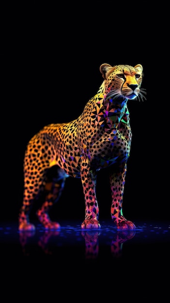 Cheetah pixelato in focus AI generativa