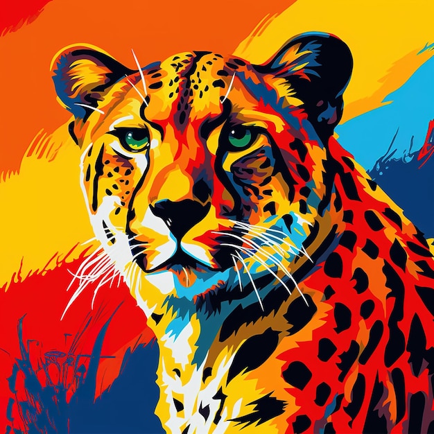 Cheetah pop art IA generativa