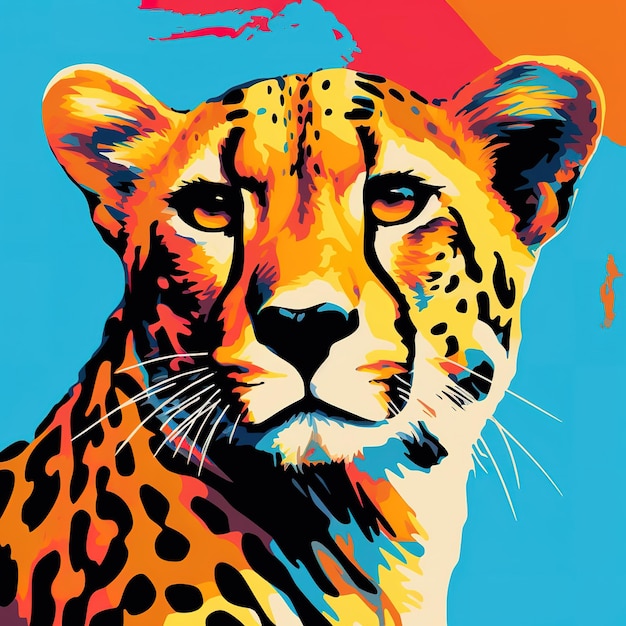 Cheetah pop art IA generativa