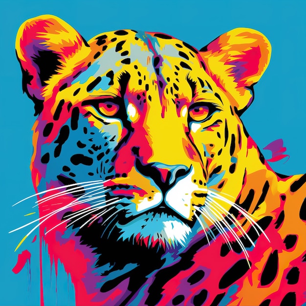 Cheetah pop art IA generativa