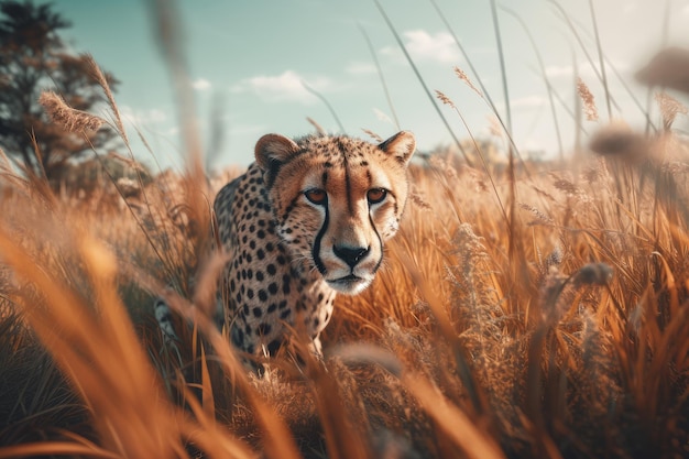 Cheetah stalking Genera Ai