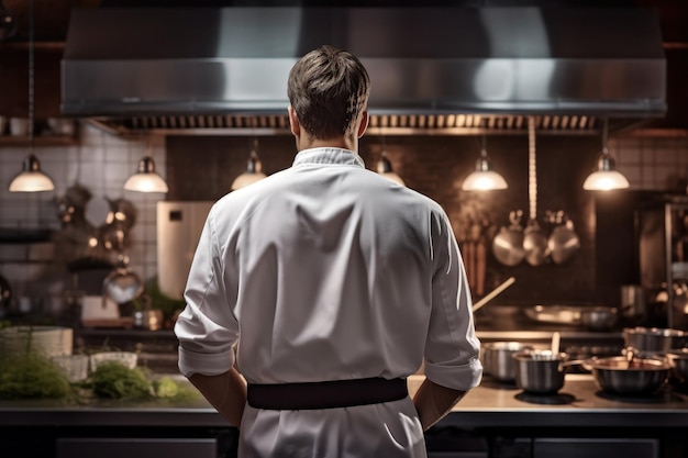 Chef che cucina dal concetto di gastronomia posteriore IA generativa