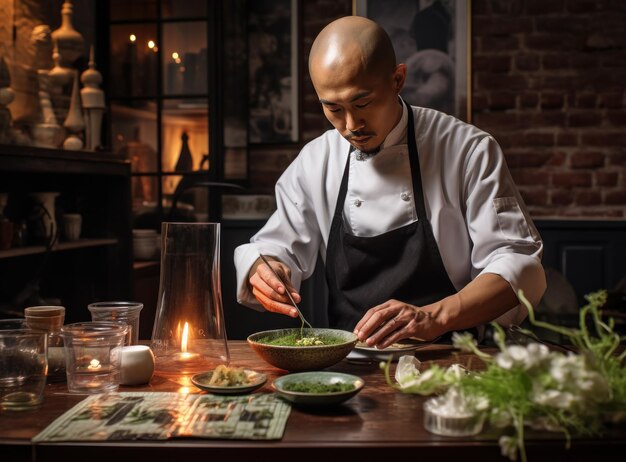 Chef che prepara il cibo per il ristorante