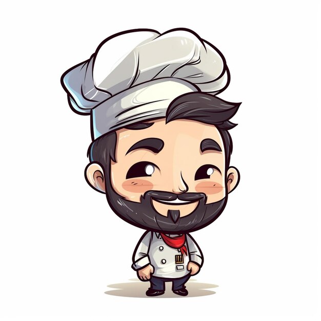 chef dei cartoni animati con barba e baffi ai creativi