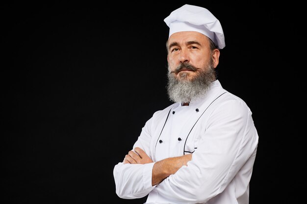 Chef professionista su nero