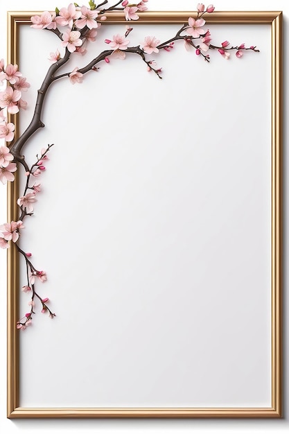 Cherry Blossom Ballet Border vuoto Frame Mockup con spazio bianco vuoto per il posizionamento del tuo disegno