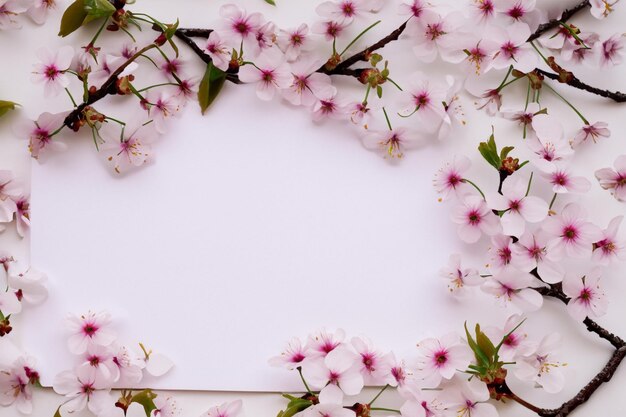 Cherry Blossom Beauty su carta bianca per mockup