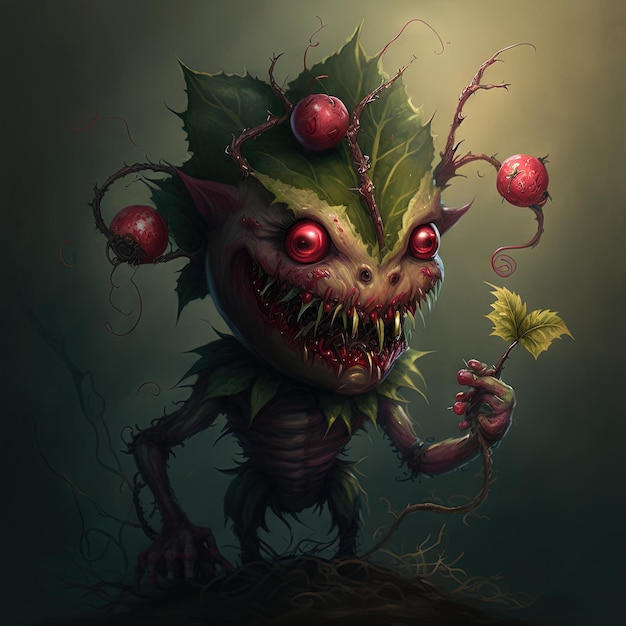 Cherry Goblin Illustrazione generativa ai