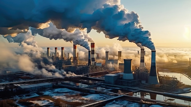 Chiarire il cielo Combattere l'inquinamento industriale e la qualità dell'aria AI generativa