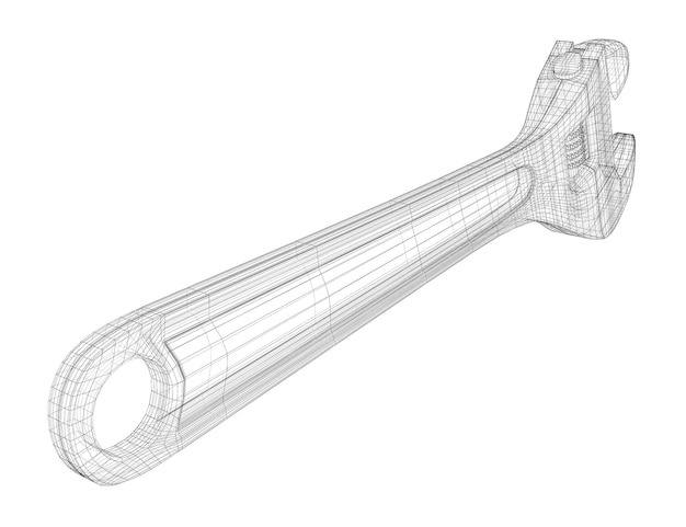 Chiave multifunzionale versatile come modello wireframe