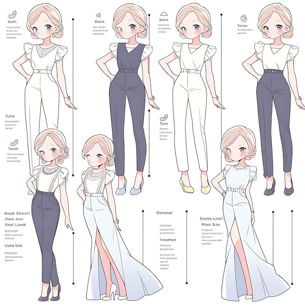 Chibi Anime Fashion Disegni di personaggi incantevoli e illustrazioni vibranti per matrimoni alla moda