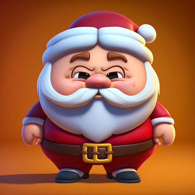 chibi Babbo Natale paffuto rendering 3d