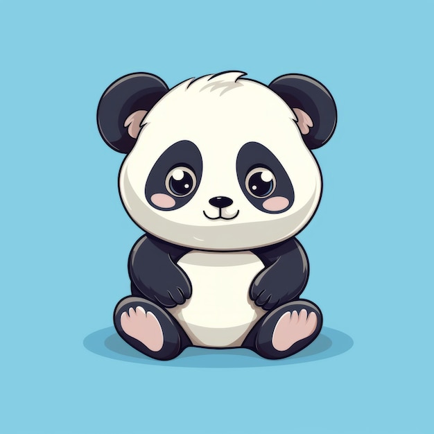 Chibi Panda Bear Simplificato e carino Design Cartoonish