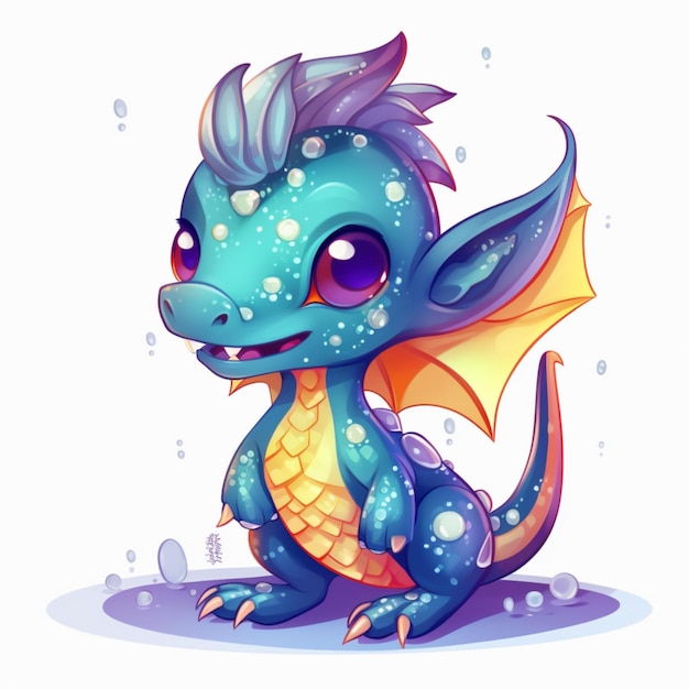 Chibi simpatico drago marino