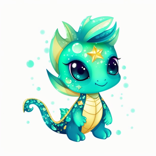 Chibi simpatico drago marino