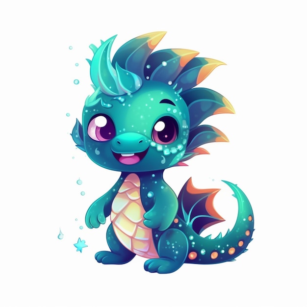 Chibi simpatico drago marino