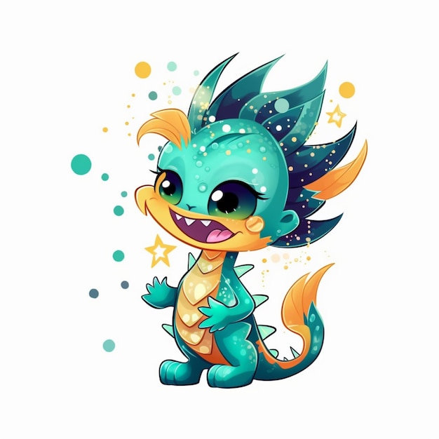 Chibi simpatico drago marino