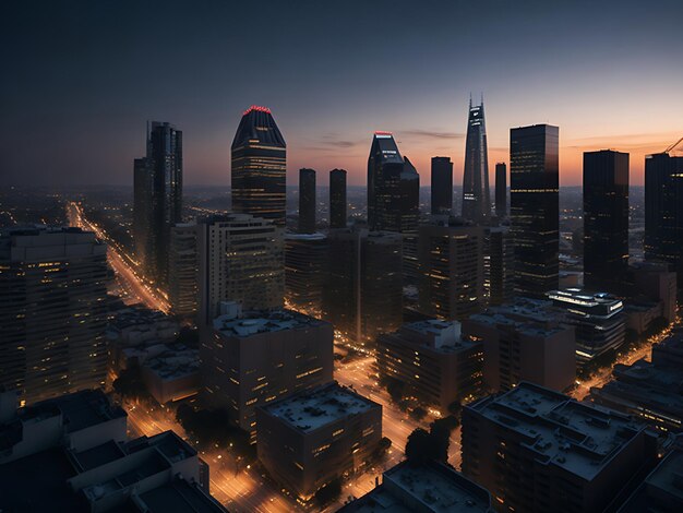 Chicago skyline foto new york city vista serale generato ai