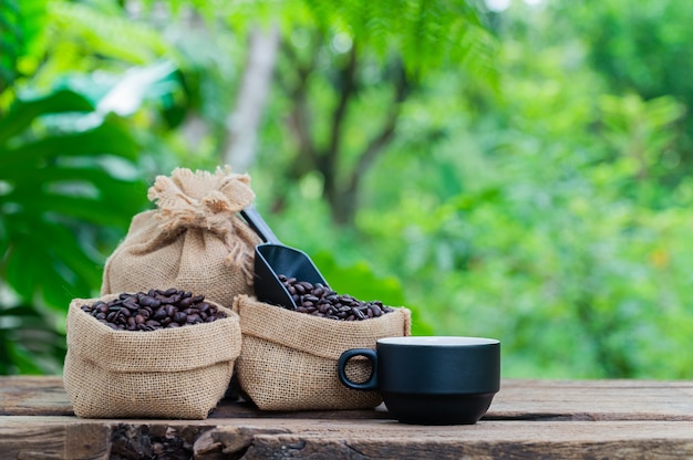 Chicchi di caffè tazza di caffè energia