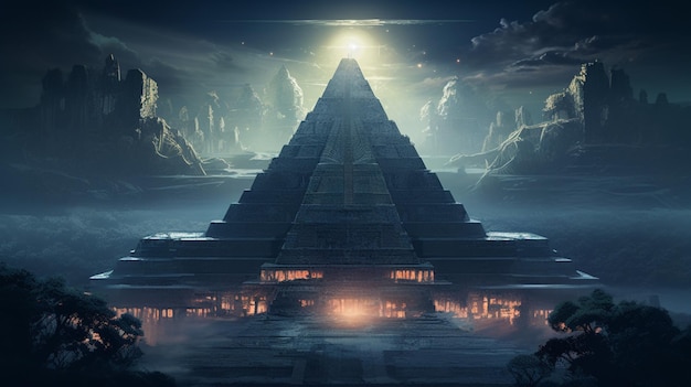 Chichen Itza è una visione del futuro, una bellissima immagine generata dall'arte