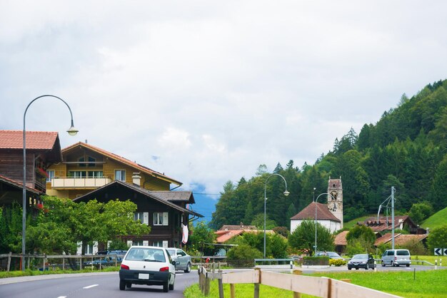 Chiesa del villaggio di Gsteig a Gsteigwiler a Interlaken Oberhasli Berna, Svizzera