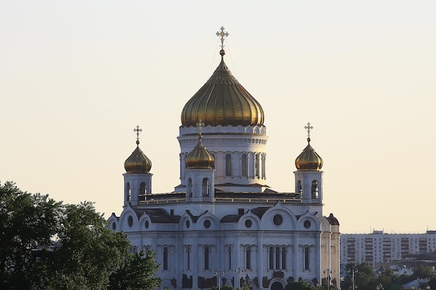 Chiesa della cupola di Mosca / architettura dell'ortodossia, cupole della cattedrale a mosca, cristianesimo ortodosso della russia, concetto di fede