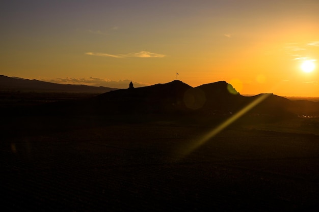 Chiesa di Khor Virap in Armenia al tramontoxA