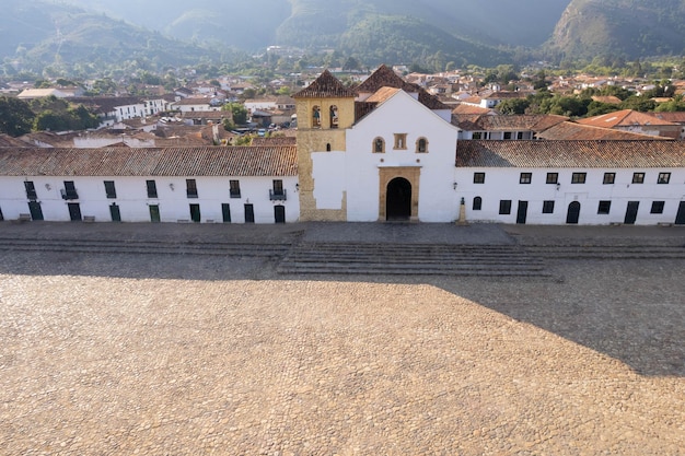 Chiesa di quotNostra Signora del Rosarioquot in Plaza Mayor di Villa de Leyva a Boyaca Colombia